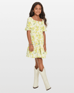 The children's place Girls Mommy And Me Floral Smocked Ruffle Dress - white