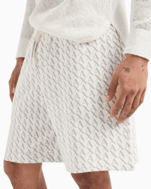 Armani Exchange Capsule All Over Logo Trousers in flowing fabric (Exclusive)