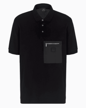 Armani Exchange Short-sleeved cotton polo with pocket