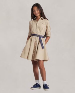Belted Cotton Chino Shirtdress Girls7-14 Years