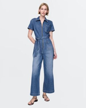 Belted Denim Jumpsuit by Gap
