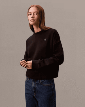 Calvin Klein Archive Logo Fleece Cropped Sweatshirt (Best-seller)
