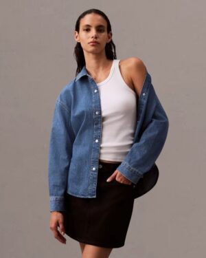 Calvin Klein Relaxed Denim Button-Down Shirt