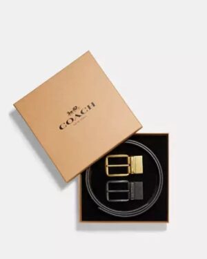 Coach Boxed Harness Buckle Cut To Size Reversible Belt, 38 Mm