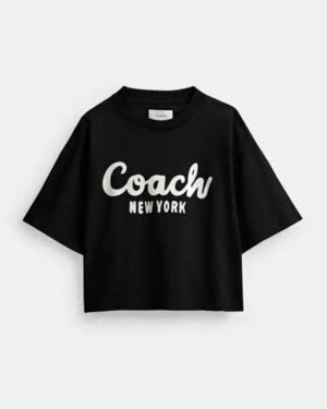 Coach Cursive Signature Cropped T Shirt