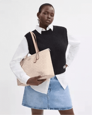 Coach Gallery Logo Tote Bag In Signature Canvas