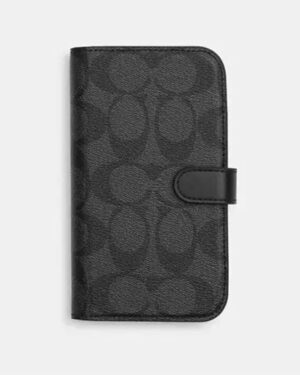Coach Iphone 15 Pro Folio In Signature Canvas