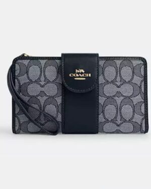 Coach Phone Wallet In Signature Canvas