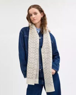Coach Signature Metallic Knit Scarf *Top Rated
