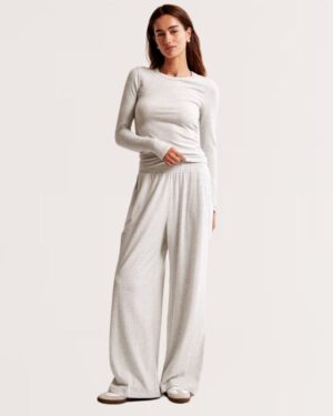 Cozy Lounge Knit Wide Leg Sweat-pant