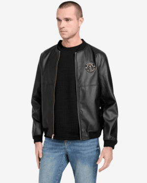 Guess Broe Patch Faux-Leather Jacket