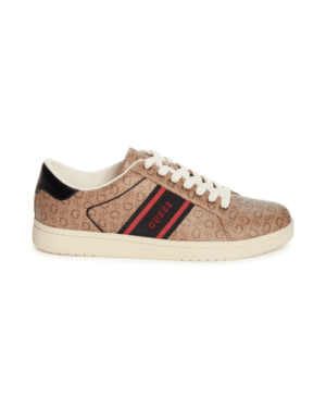 Guess Locey Striped Low-Top Sneakers - Brown