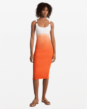 Micheal Kors Ombré Ribbed Stretch Viscose Dress