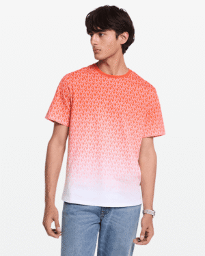 Micheal Kors Ombré Signature Logo Cotton T-Shirt