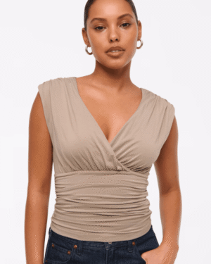 Ruched V-Neck Top