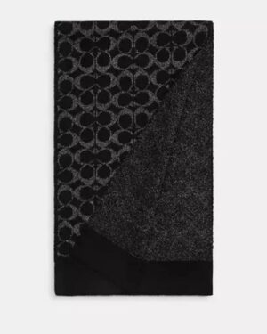 Signature Metallic Knit Scarf by Coach