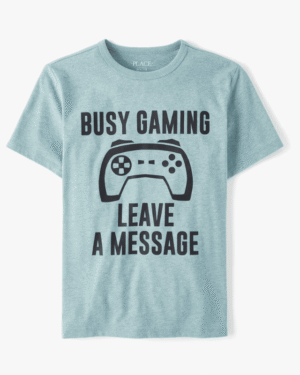 The Children’s Place  Boys Busy Gaming Graphic Tee - blue