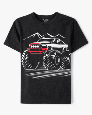 The Children’s Place  Boys Monster Truck Graphic Tee - black