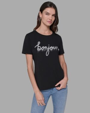 BONJOUR EMBELLISHED TEE*Bestseller