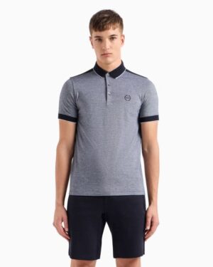 Cotton polo with contrasting details
