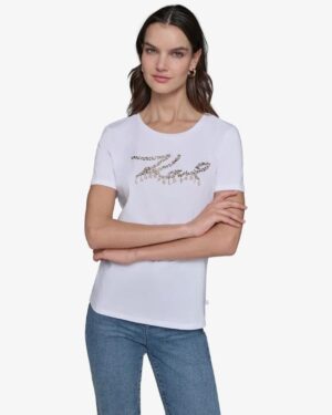 EMBELLISHED KARL SCRIPT TEE