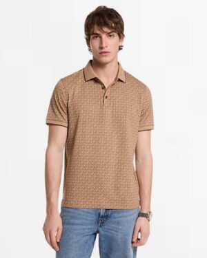 Greenwich Signature Logo Print Cotton Polo Shirt