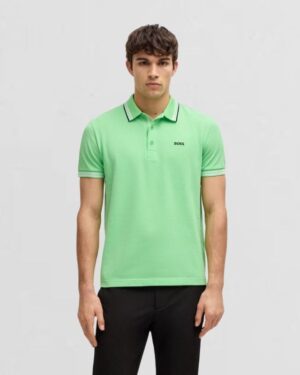 Paddy polo shirt in cotton piqué with logo undercollar