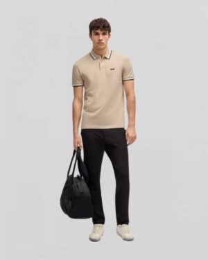 Paddy polo shirt in cotton piqué with logo undercollar