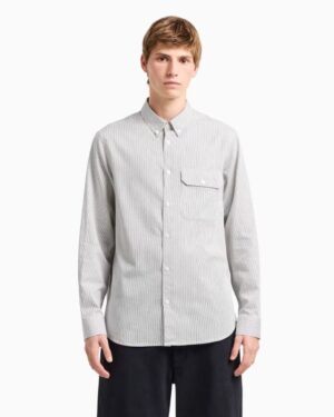 Regular fit button down striped shirt