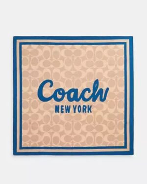 Signature Cursive Coach Script Print Silk Bandana