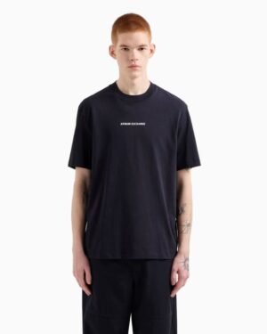 Regular fit T-shirt with logo print on front and back