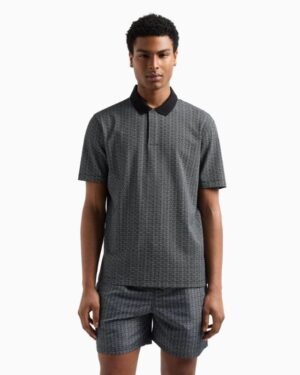 Regular fit polo shirt in stretch jersey