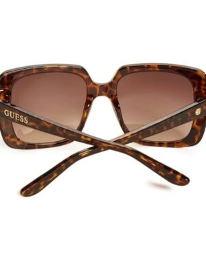 Rhinestone Logo Plastic Square Sunglasses