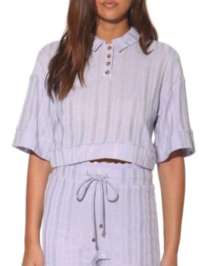 Walter Baker *Renee Striped Knit Polo Top