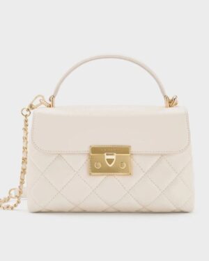 NEW* Alva Quilted Top Handle Bag - Cream