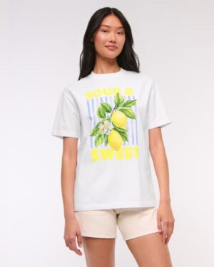 New! Oversized Lemon Graphic Tee