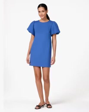 Ponte Puff Sleeve Shift Dress