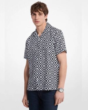 Printed Linen Camp Shirt