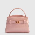 Aubrielle Croc-Effect Top Handle Bag - Light Pink