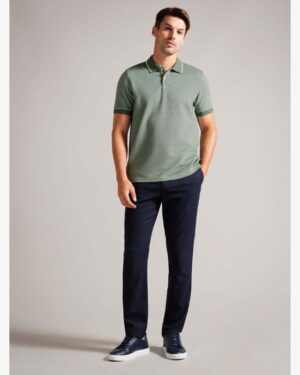 Ted Baker ELLERBY SS Regular Striped Polo Shirt Men Polos Mid Green