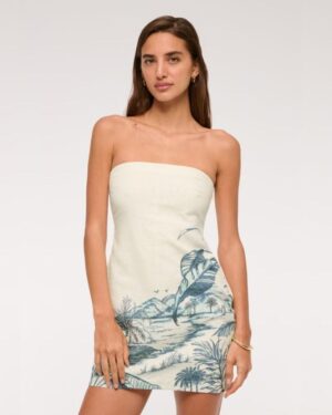 The A&F Scarlett Strapless Linen-Blend Skort