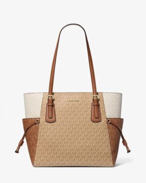 Voyager Large Color-Block Signature Logo Tote Bag