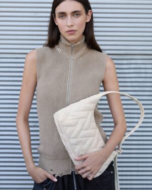 Nylon Chevron Shoulder Bag