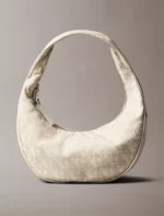 Allover Monogram Logo Crescent Shoulder Bag