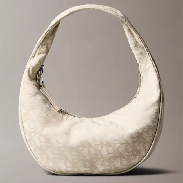 Allover Monogram Logo Crescent Shoulder Bag