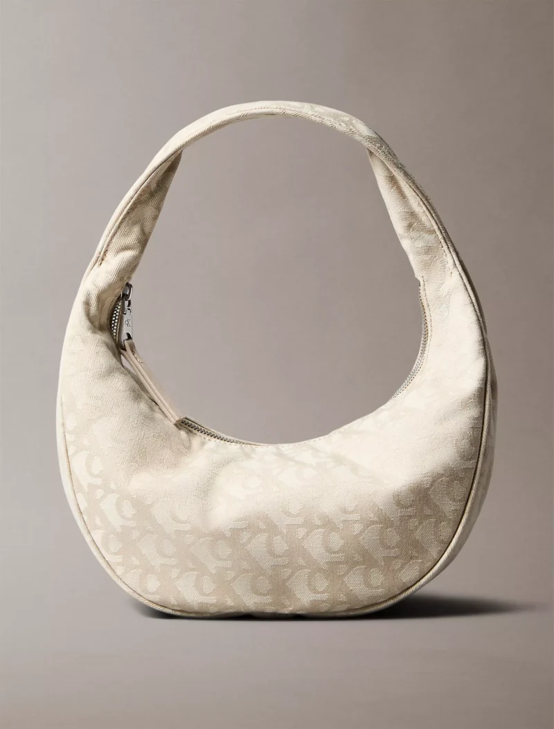 Allover Monogram Logo Crescent Shoulder Bag