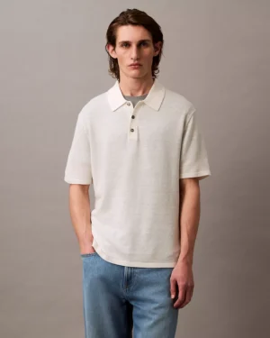 Linen Blend Classic Sweater Polo Shirt