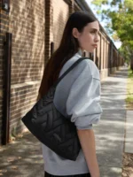 Nylon Chevron Shoulder Bag