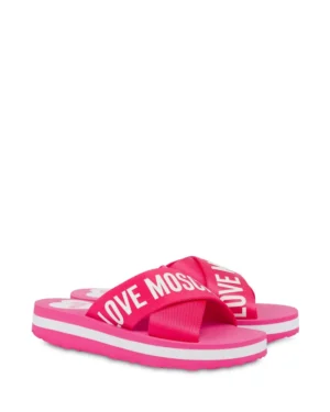 Love Moschino logo-print slides