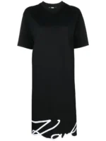 Karl Lagerfeld Signature Hem organic-cotton dress